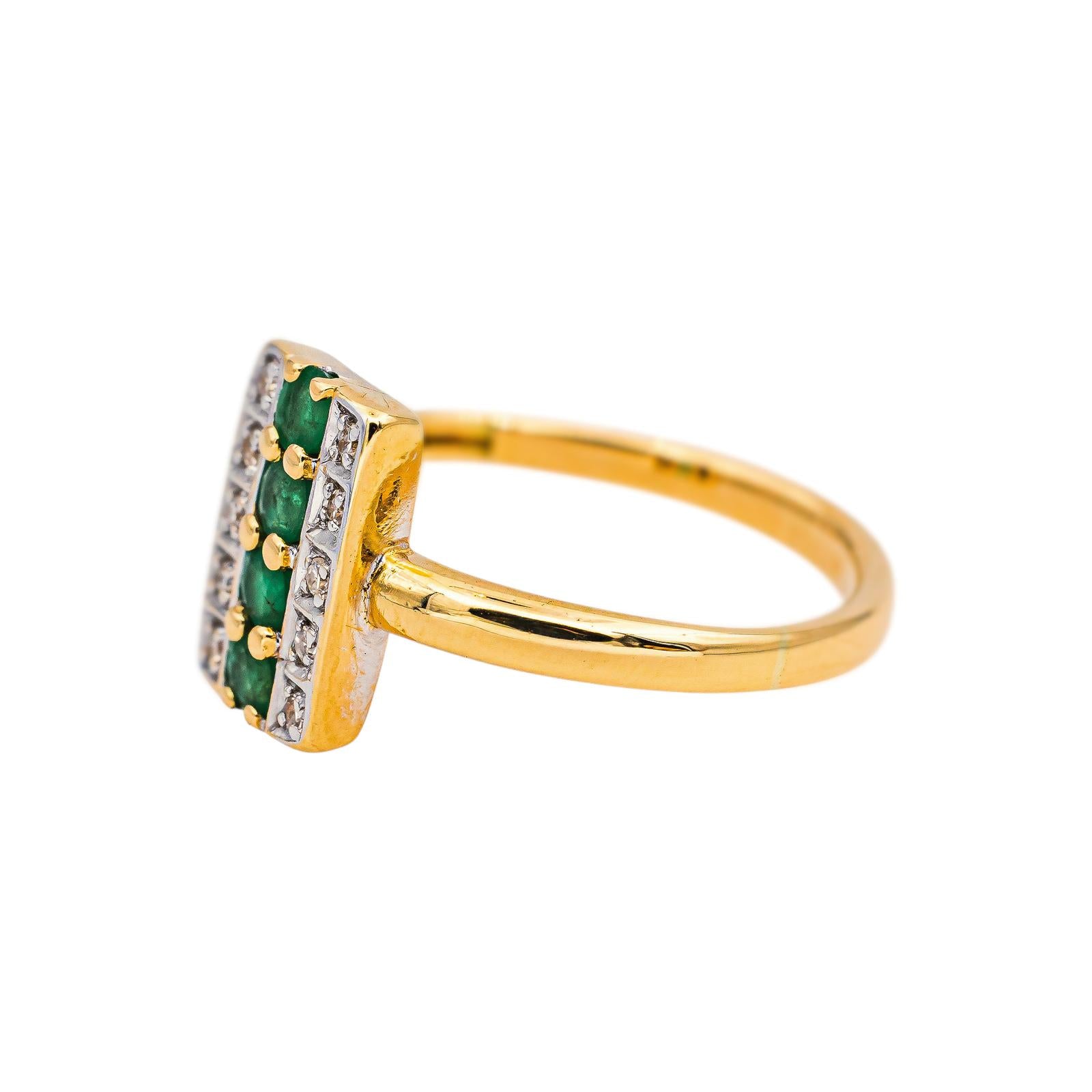 Bague Or jaune Emeraude