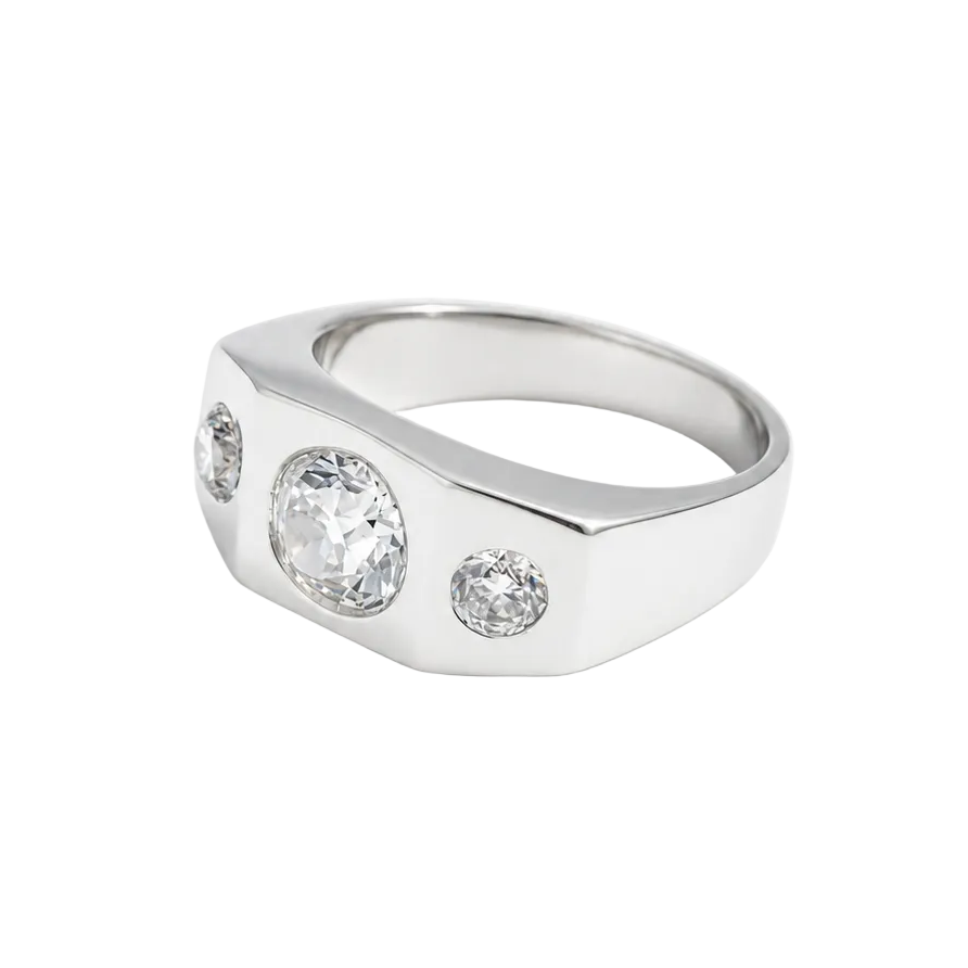 Bague Trilogie en platine et diamants