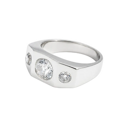 Bague Trilogie en platine et diamants