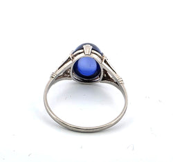 Bague Solitaire en or blanc, saphir et diamants