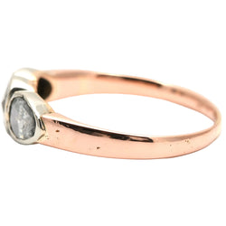 Bague Trilogie en or jaune, argent et diamants