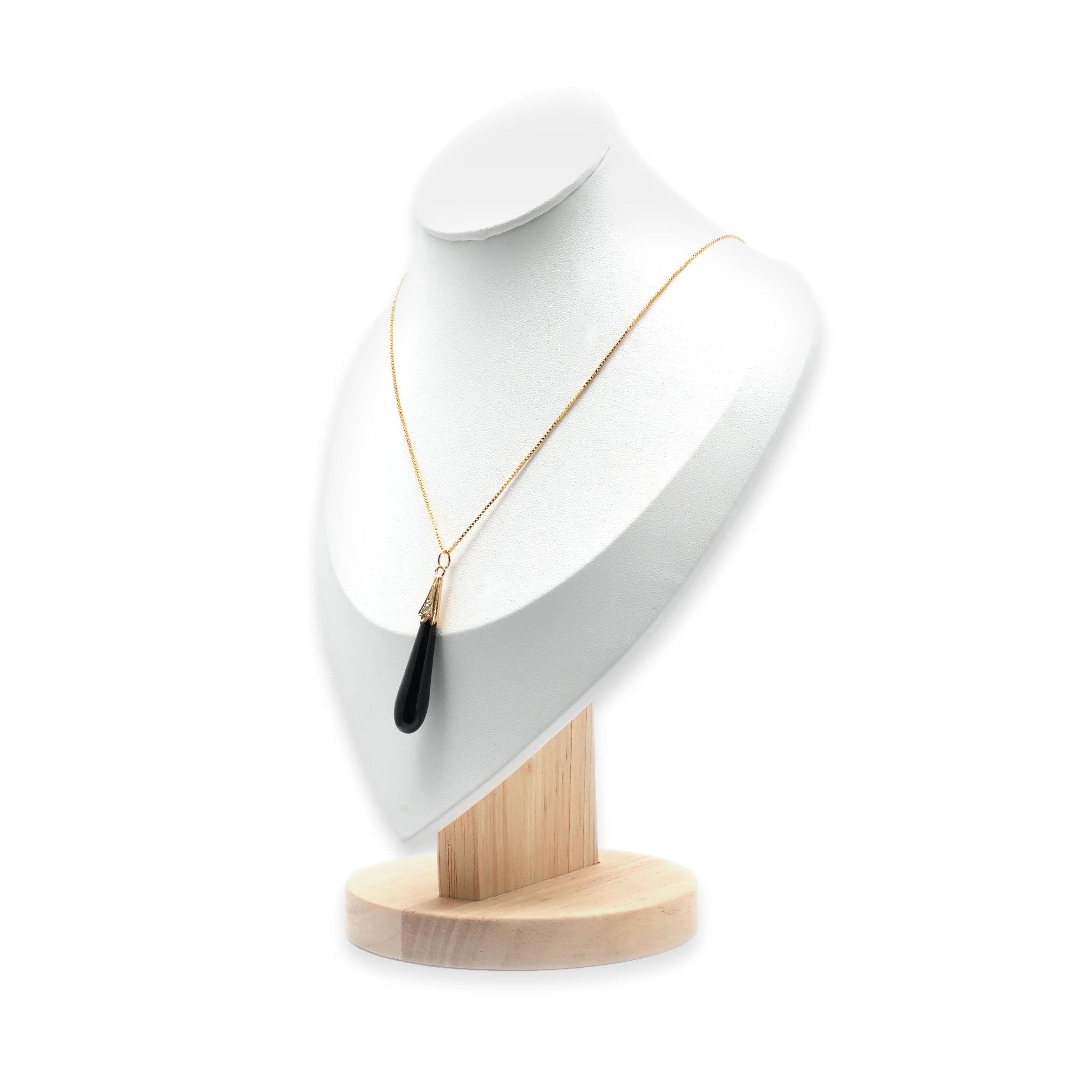 Collier Pendentif en or jaune, onyx et diamants