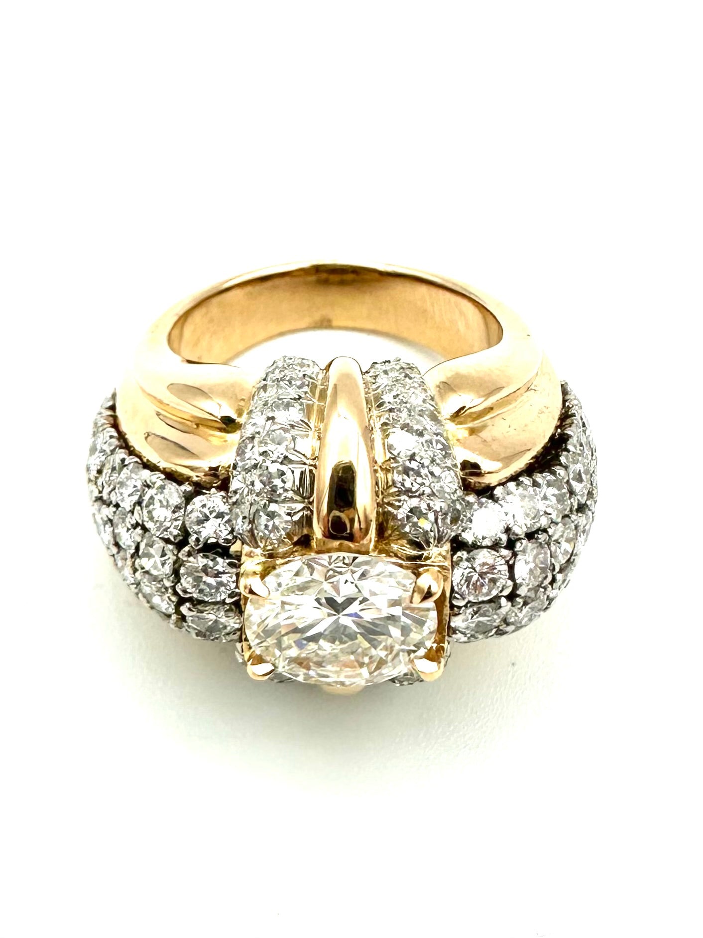 Bague en or, platine et diamants