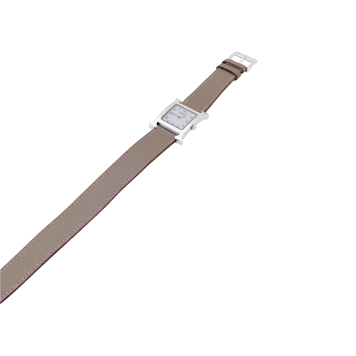 Montre HERMÈS "Heure H" GM en acier et cuir