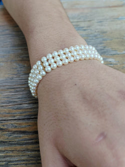 Bracelet en or et perles