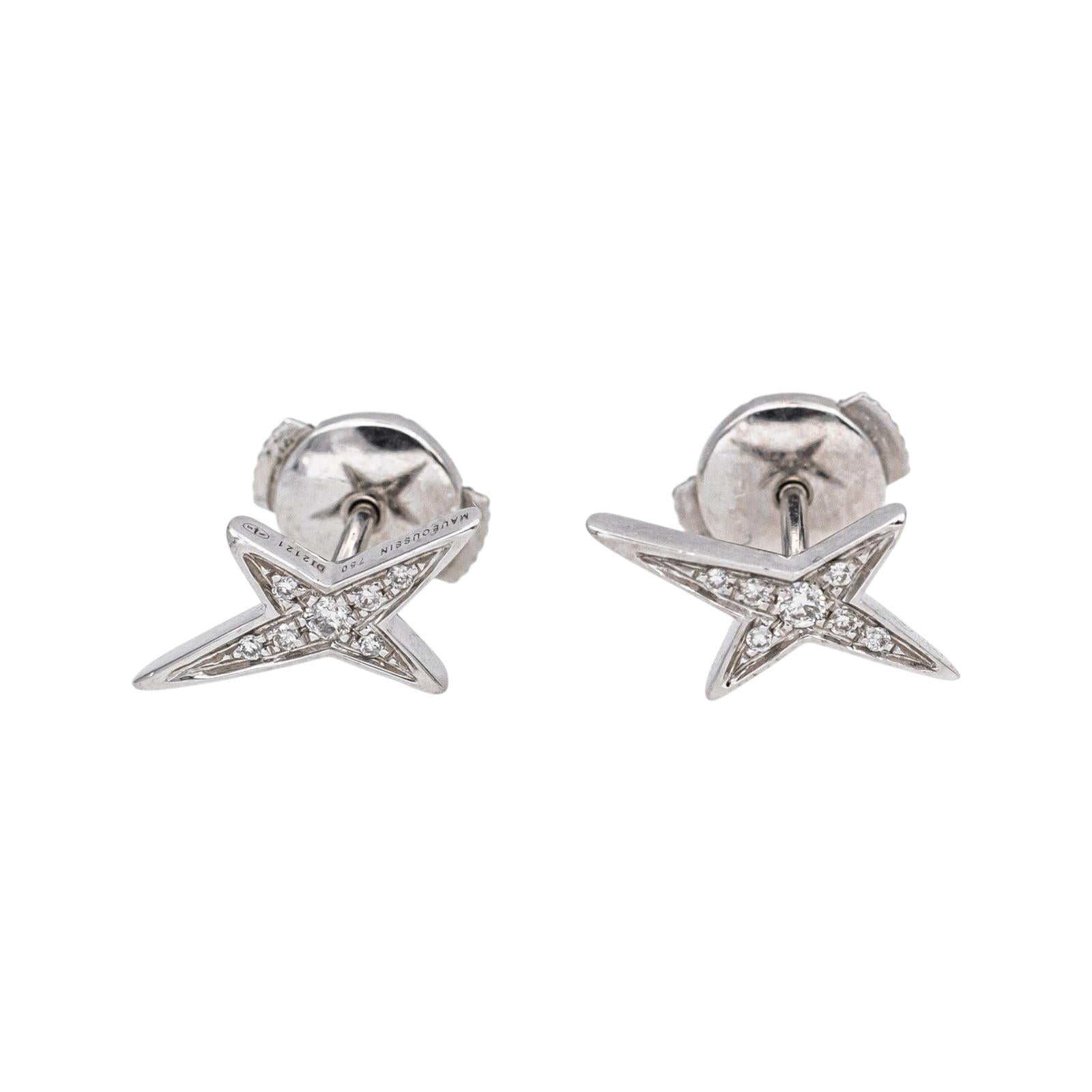 Mauboussin Boucles d'oreilles French Valentine Or blanc Diamant