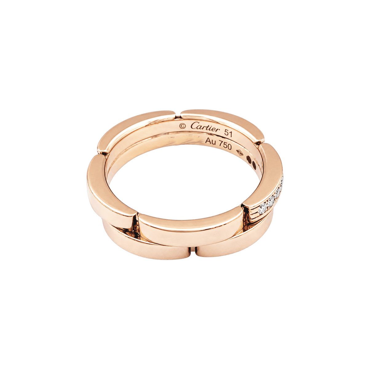 Bague Alliance CARTIER "Maillon Panthère" en or rose et diamants