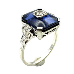 Bague Cocktail en or blanc, saphir et diamants