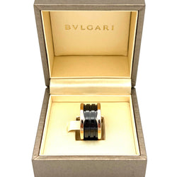 Bague Bandeau BULGARI "B.Zéro1" en or rose et céramique