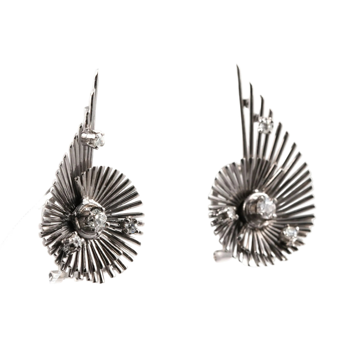 Boucles d'oreilles Clips en or blanc et diamants