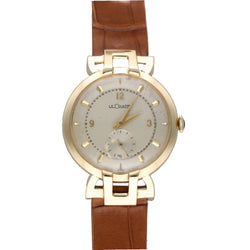 Montre LECOULTRE en or jaune et cuir