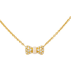 Collier Pendentif VAN CLEEF & ARPELS "Noeud" en or jaune, corail et diamants