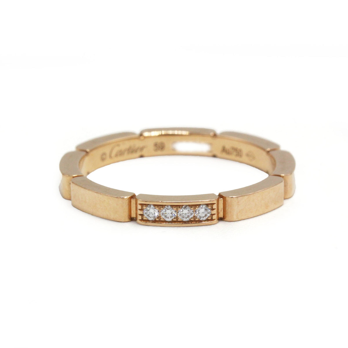 Bague Alliance CARTIER Panthère en or rose et diamants