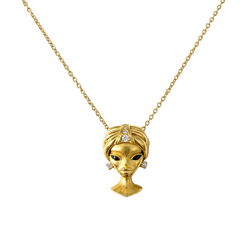 Collier Pendentif en or jaune, et diamants