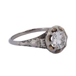 Bague Solitaire en or blanc et diamant