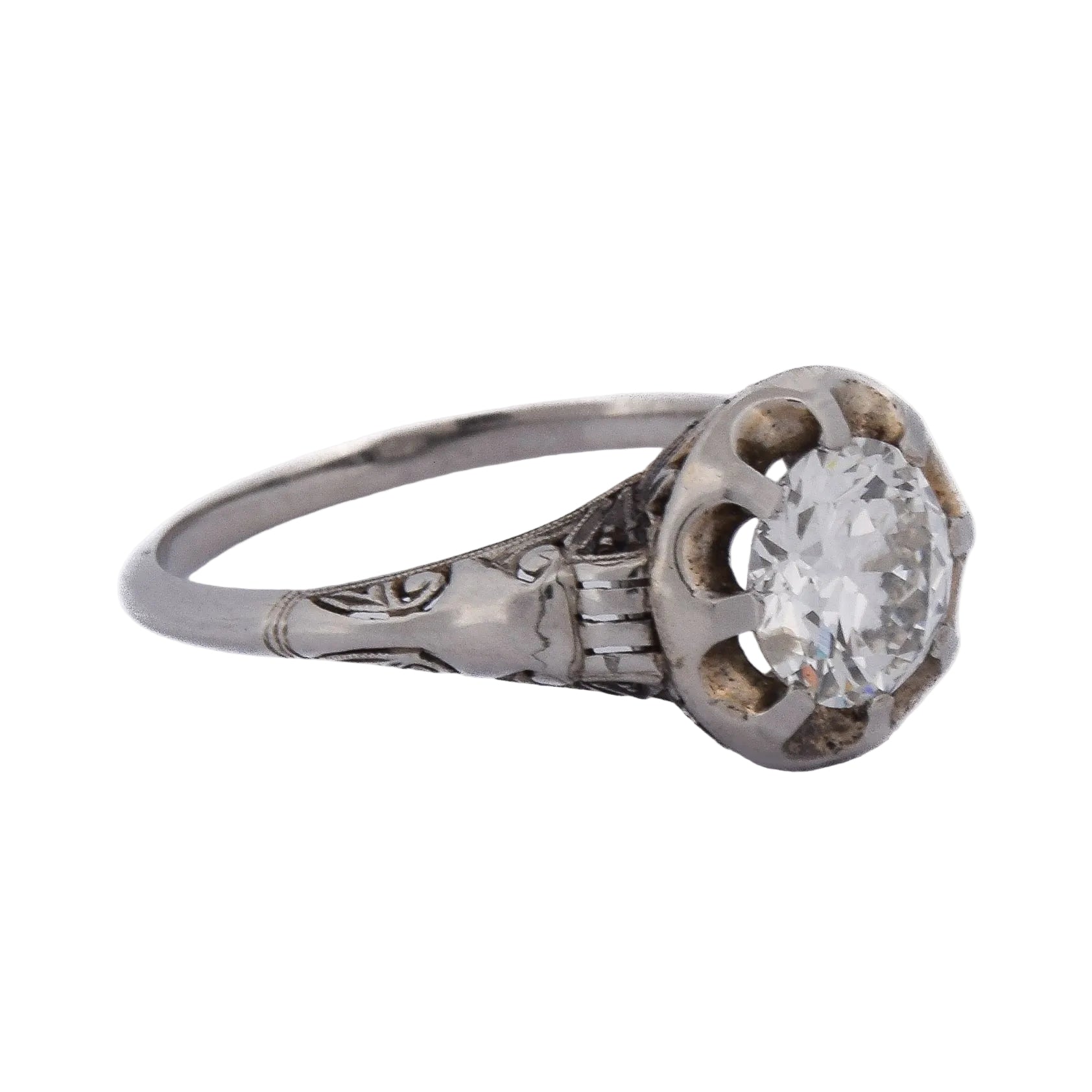 Bague Solitaire en or blanc et diamant