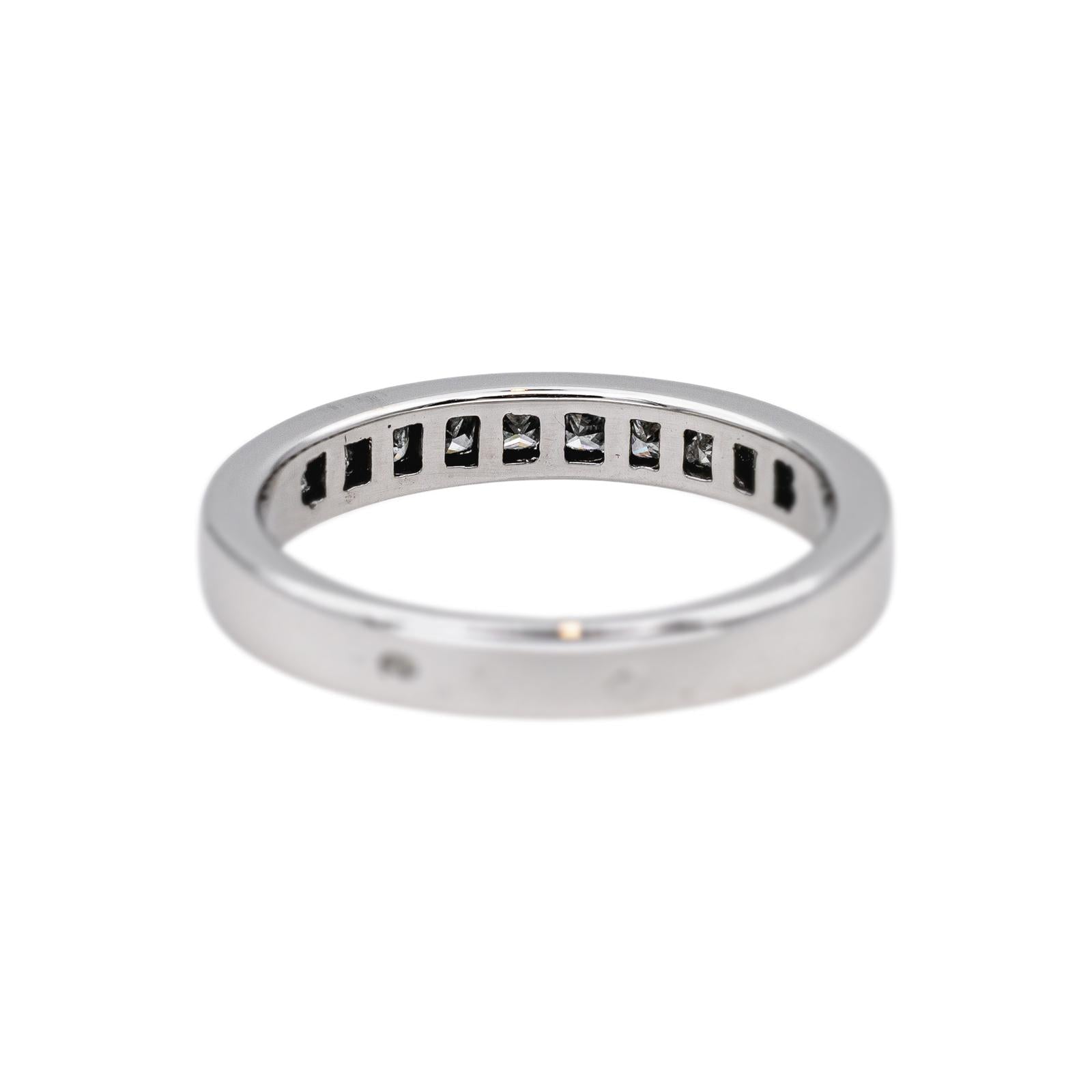 Bague  Demi-alliance  Or blanc  Diamant