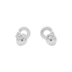 Puces d'oreilles Dinh Van, "Menottes" or blanc et diamants.