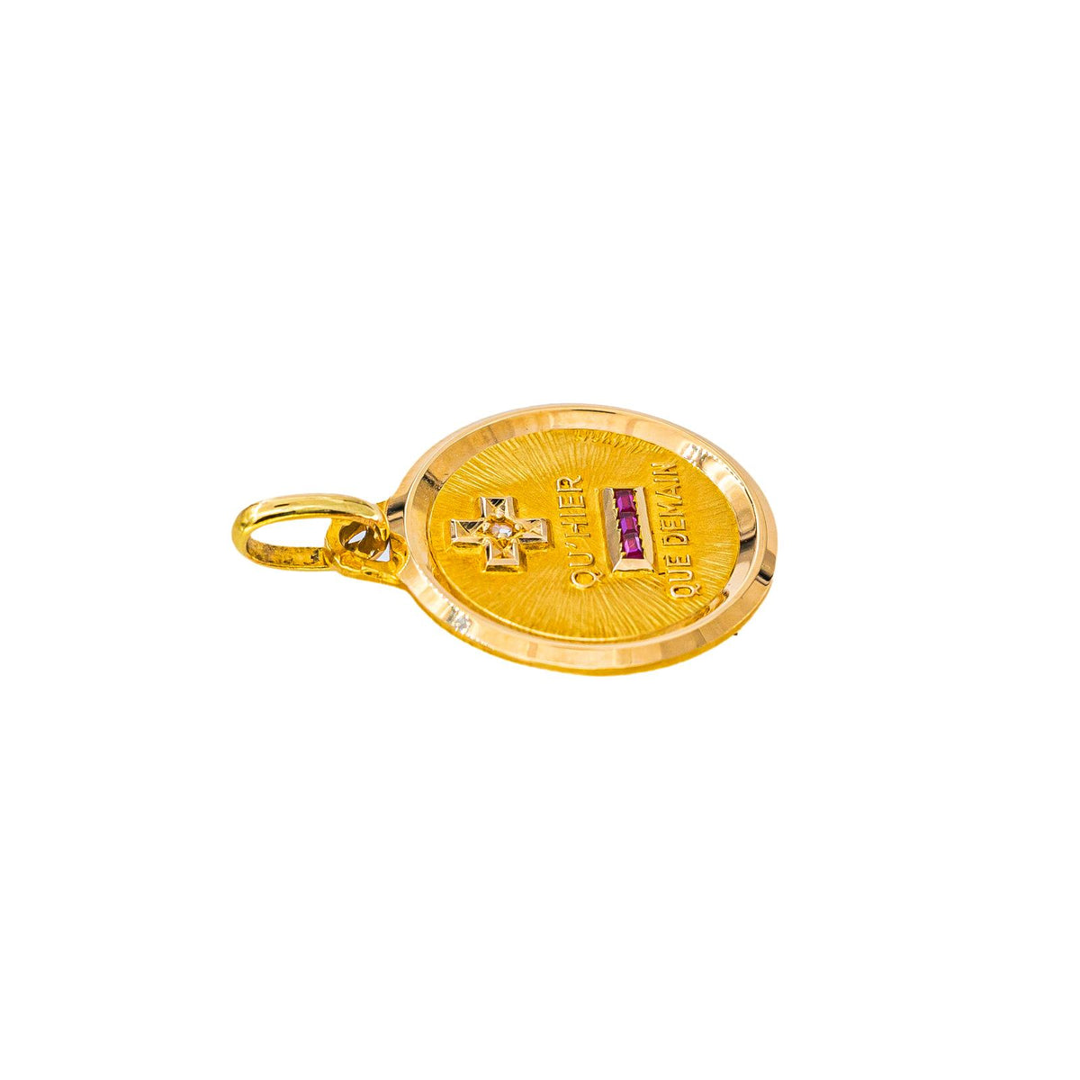 Augis Pendentif Religieux Médaille d'amour Or jaune Diamant