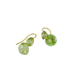 Boucles d'oreilles Pendantes MARIE-HÉLÈNE DE TAILLAC "Gem Incandescence" en or jaune et tourmaline verte
