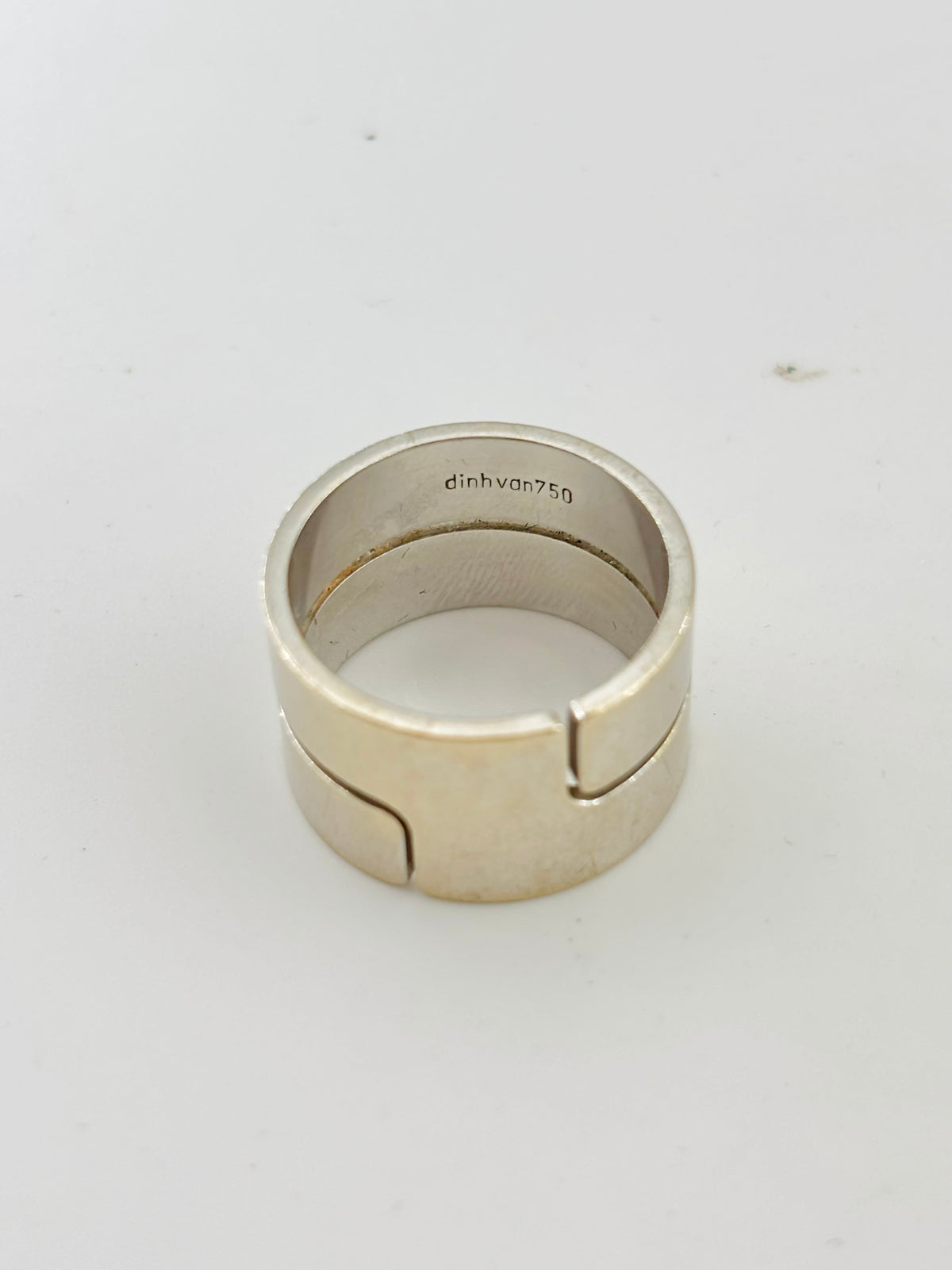 Bague Bandeau DINH VAN Seventies GM en or blanc