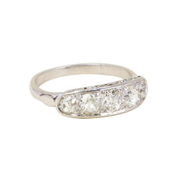 Bague Jarretière en platine et diamants