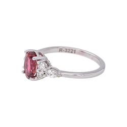 Bague Or blanc Tourmaline rose