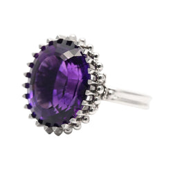 Bague Cocktail en or blanc et améthyste