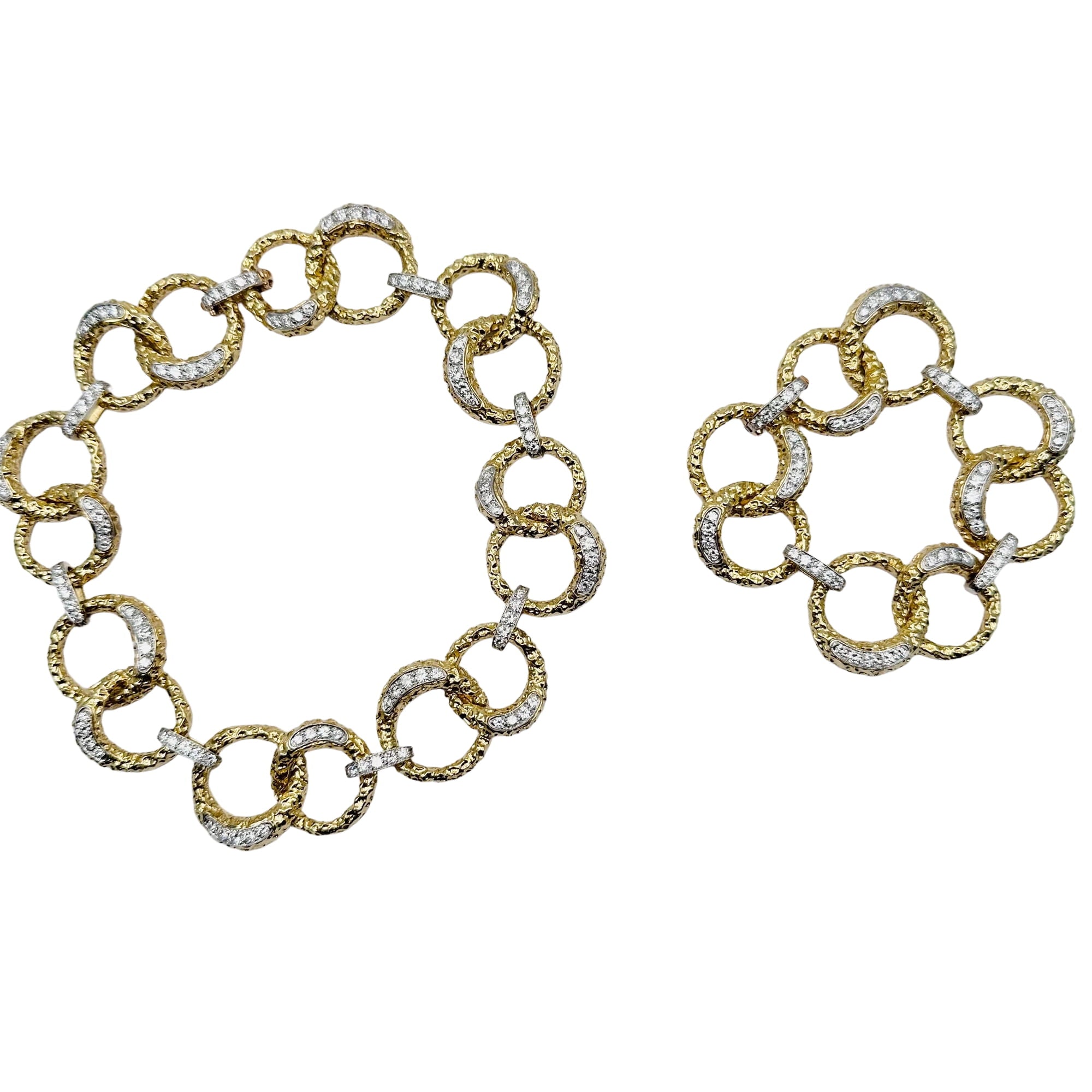 Bracelet M. GERARD en or jaune, platine et diamants