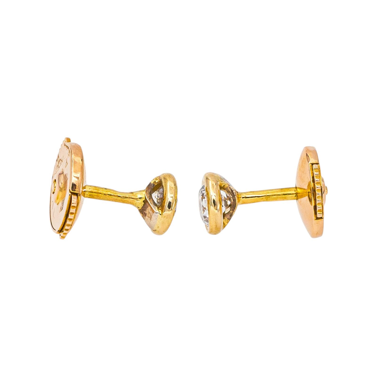 Boucles d'oreilles  Puces Or rose  Diamant