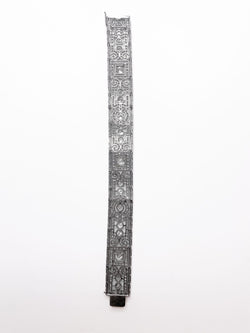 BRACELET ARTICULÉ ART DECO PALTINE ET DIAMANTS ENV. 12,50 CTS (T.18)