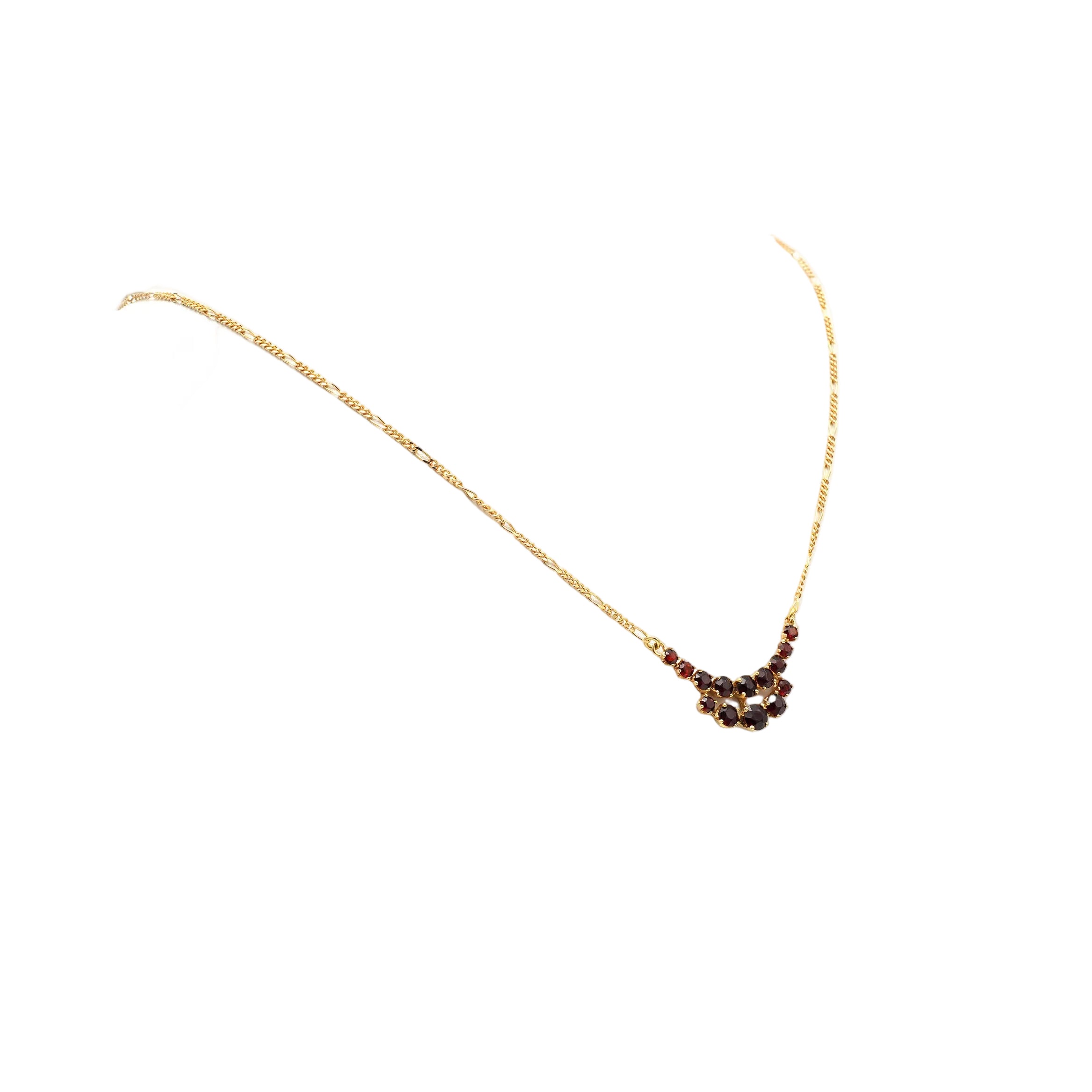 Collier Pendentif en or jaune et grenats