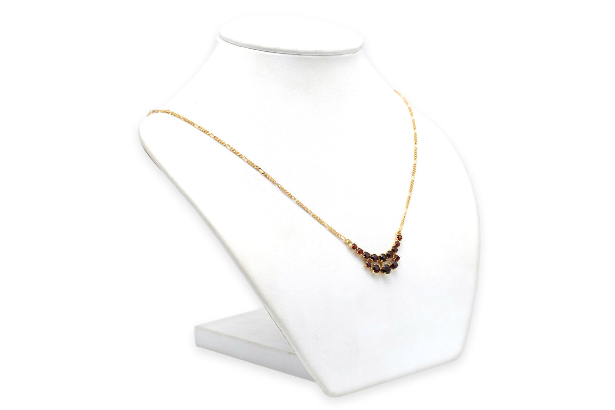 Collier Pendentif en or jaune et grenats