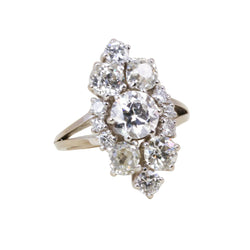 Bague Marquise en or blanc et diamants