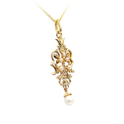 Pendentif en or jaune et perles