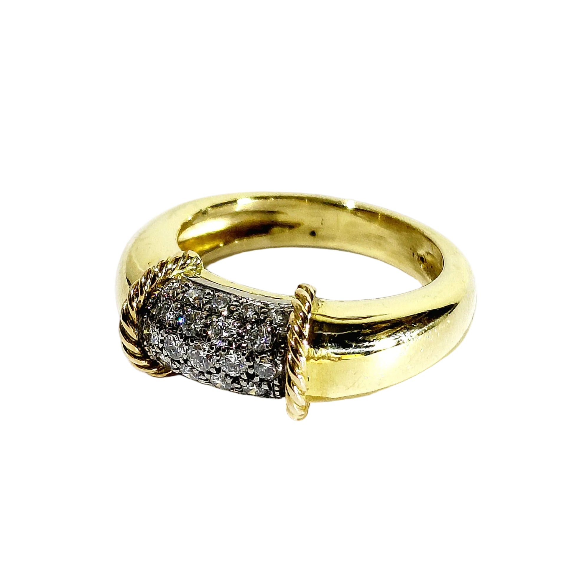 Bague Jonc en or jaune et diamants