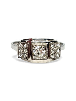 Bague or blanc  et diamants