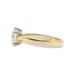 Bague Solitaire en or blanc, or jaune et diamant