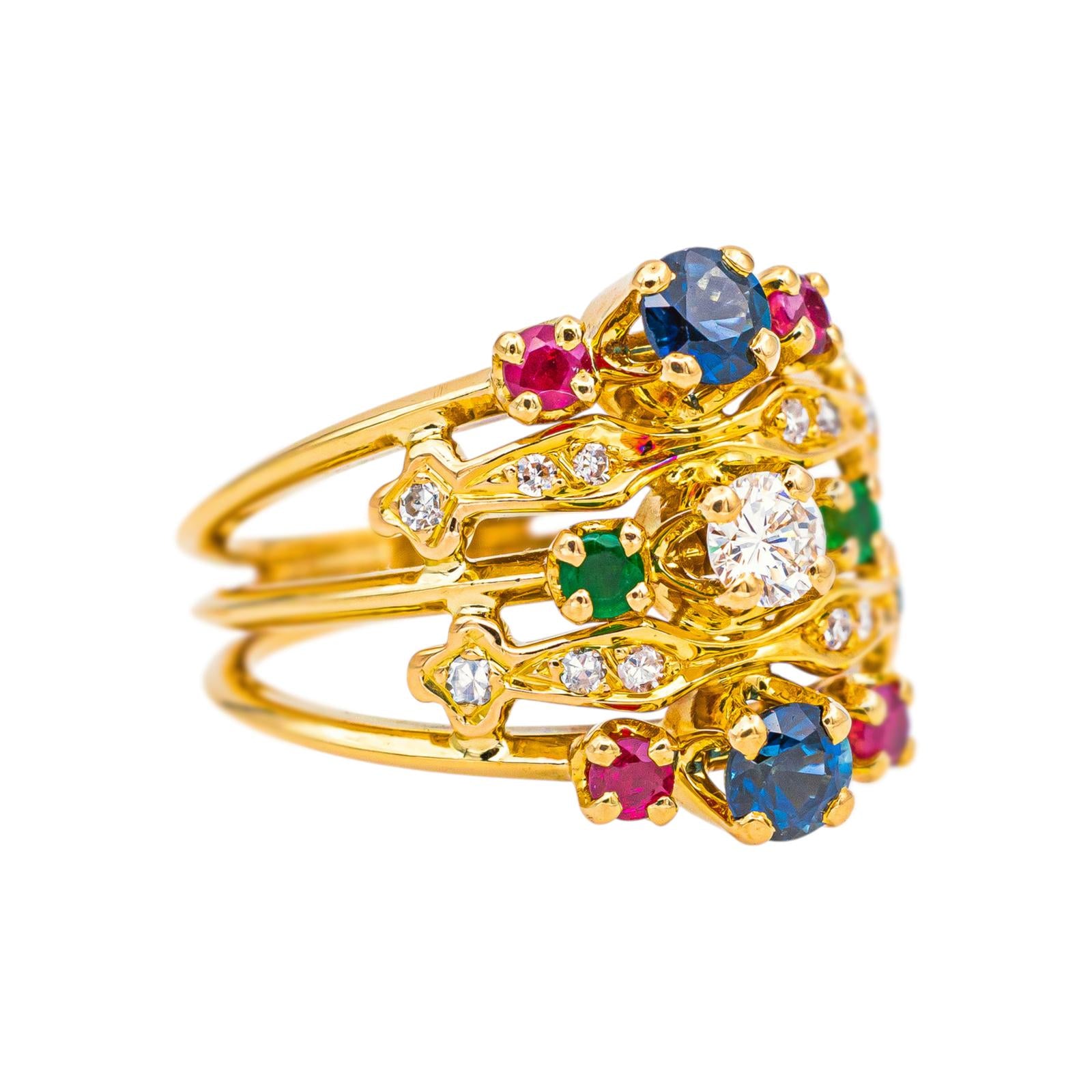 Bague Or jaune Saphir