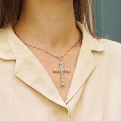 Pendentif en or jaune, platine, perles et diamants
