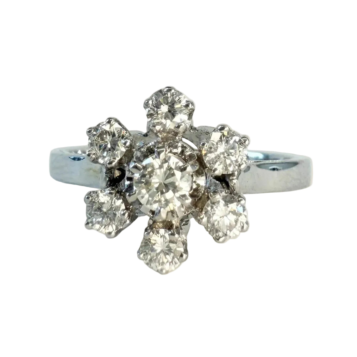 Bague Marguerite en or blanc et diamants