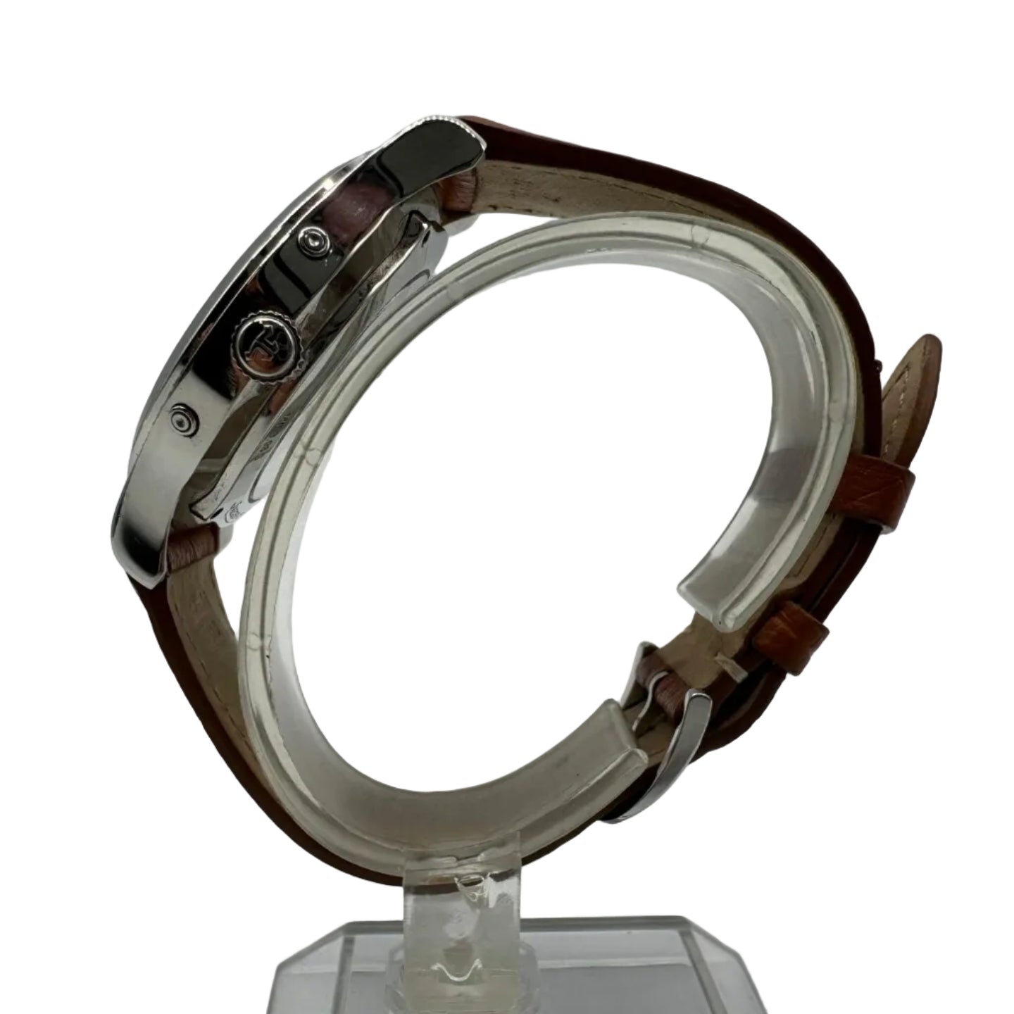 Montre JAEGER-LECOULTRE "Master Control" en acier et cuir