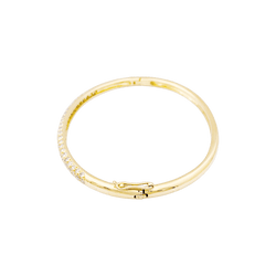 Bracelet jonc en or jaune et diamants.