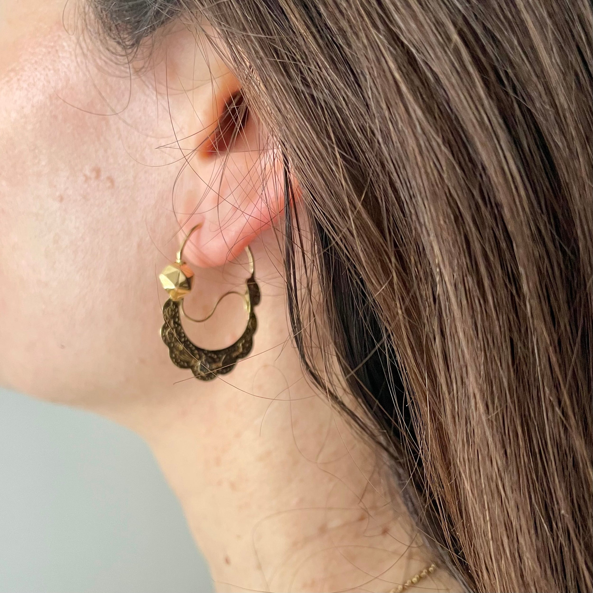Boucles d'oreilles Créoles en or polychrome