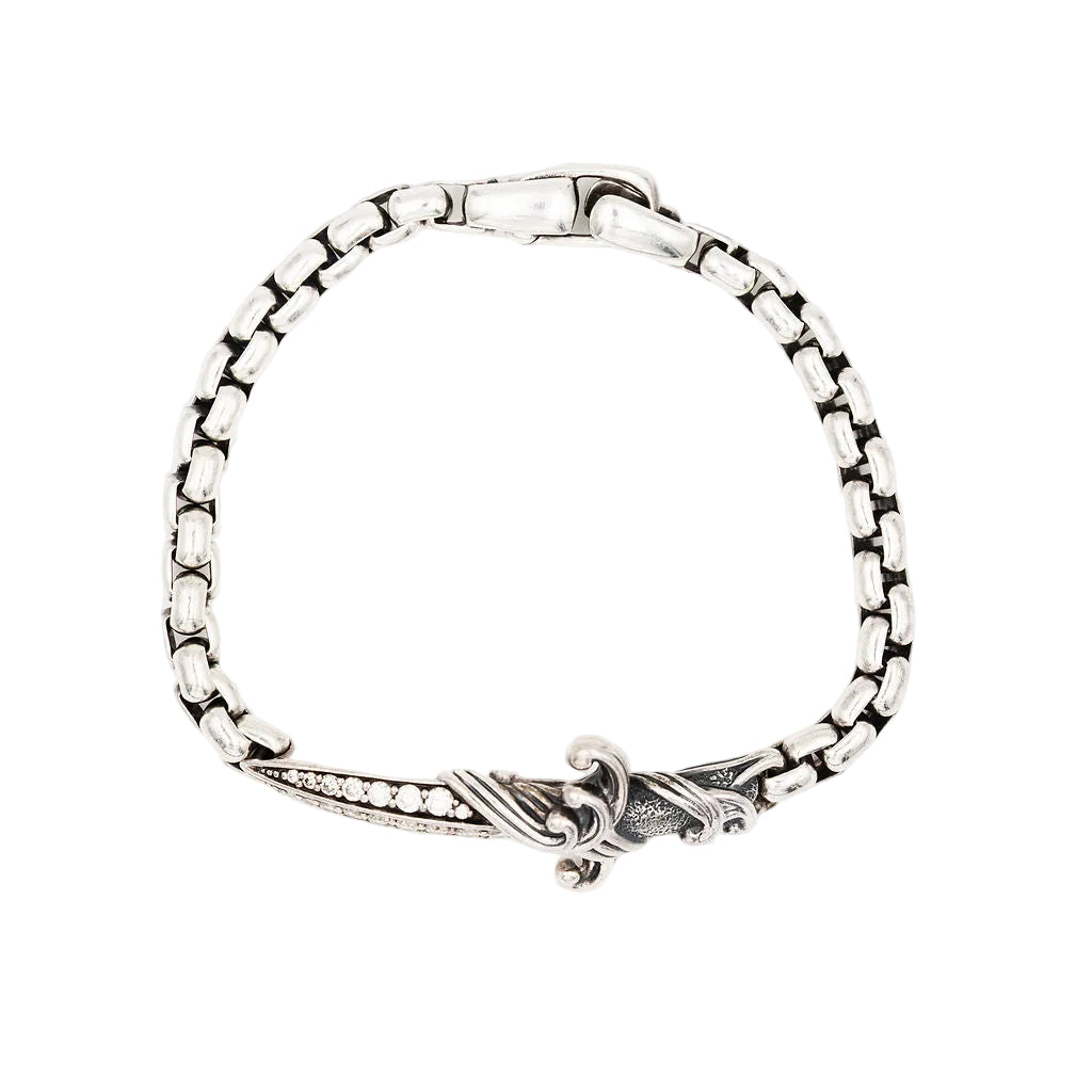 Bracelet Souple DAVID YURMAN Waves Dagger en argent et diamants
