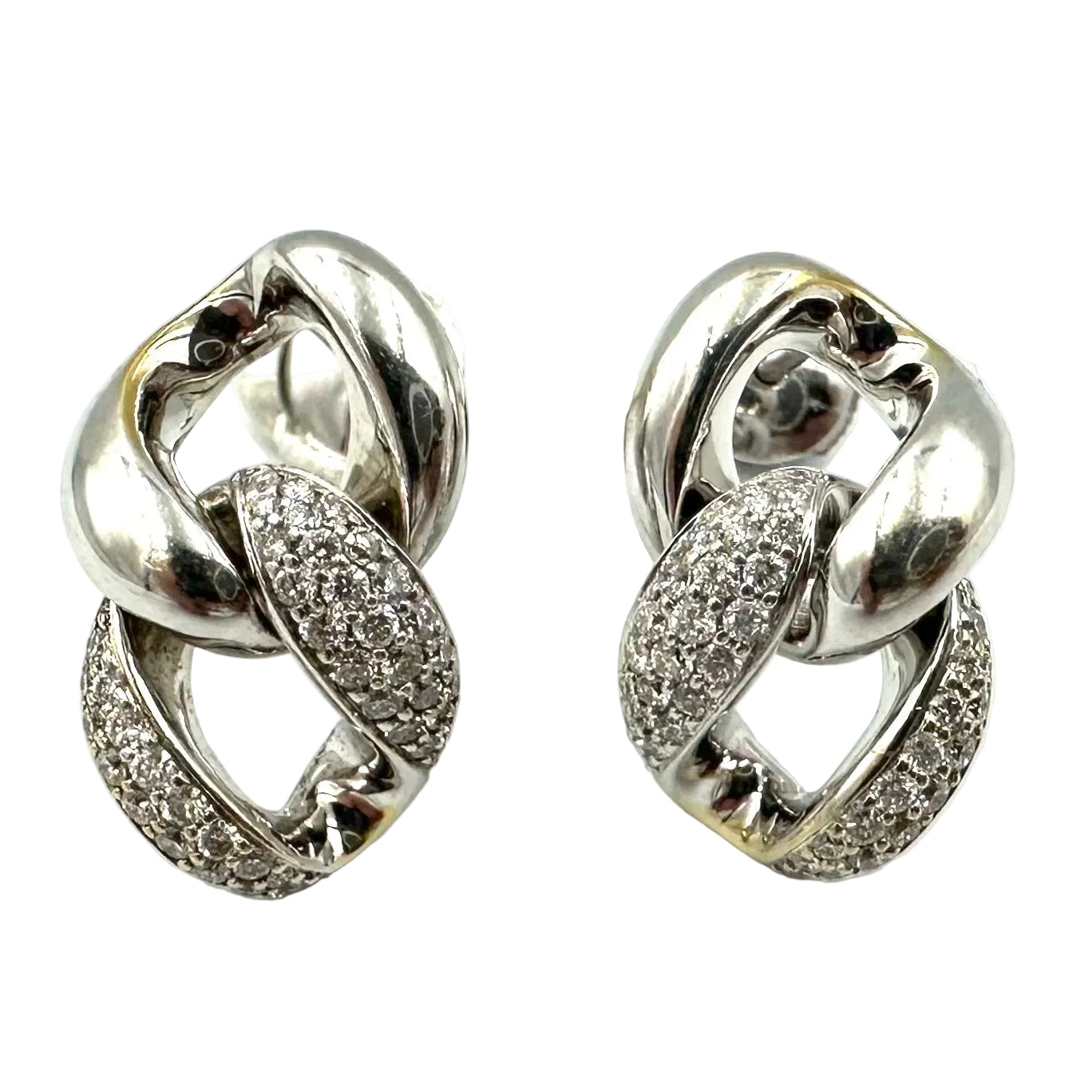 Boucles d'oreilles Pendantes MESSIKA "Link" en or blanc et diamants