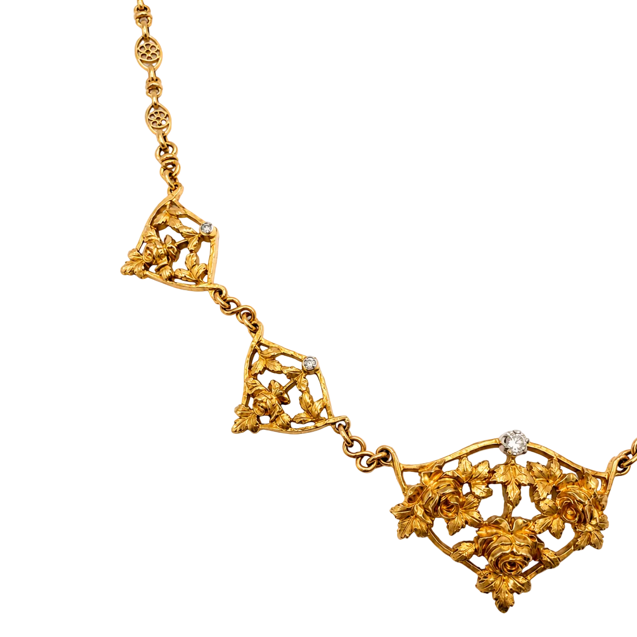 Collier Draperie en or jaune et diamants