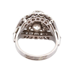 Bague Dôme en or blanc et diamants