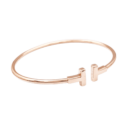 Bracelet Tiffany & Co., collection "Tiffany T", modèle «Wire », or rose.