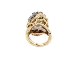David Webb Yellow Gold South Sea Pearl Diamond Turban Ring - Castafiore